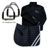 Visible Set 3: Safety-Flex Stirrups + LEDs Pro | Reflex saddle pad | Reflective jacket