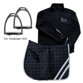 Visible Set 2: Steigbügel + LEDs Pro | Reflektor Schabracke | Reflektor Jacke